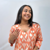 Cotton Ikkat Orange Handloom Dress