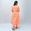 Cotton Ikkat Orange Handloom Dress