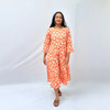 Cotton Ikkat Orange Handloom Dress