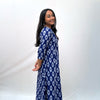 Mercerised Ikkat Blue Handloom Dress