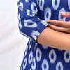 Mercerised Ikkat Blue Handloom Dress