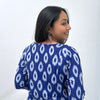 Mercerised Ikkat Blue Handloom Dress