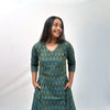 Mercerised Ikkat Green Handloom Dress