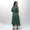 Mercerised Ikkat Green Handloom Dress