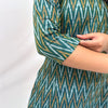 Mercerised Ikkat Green Handloom Dress