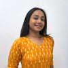 Mercerised Ikkat Yellow Handloom Dress