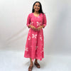 Dabu Pink Floral Hand Block Printed Dress