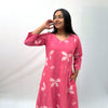 Dabu Pink Floral Hand Block Printed Dress