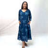 Dabu Blue Floral Hand Block Printed Dress