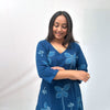 Dabu Blue Floral Hand Block Printed Dress