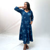 Dabu Blue Floral Hand Block Printed Dress