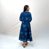 Dabu Blue Floral Hand Block Printed Dress