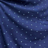 Dabu Blue Polka Dots Slub Cotton Hand Block Printed Fabric