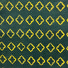 Dabu Green Slub Cotton  Geometric Hand Block Printed Fabric