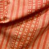 Dabu Orange Geometric Slub Cotton Hand Block Printed Fabric