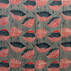 Modal Silk Ajrakh Brown Floral Hand Block Printed Fabric
