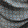 Modal Silk Ajrakh Black Floral Hand Block Printed Fabric