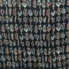 Modal Silk Ajrakh Black Floral Hand Block Printed Fabric