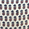 Modal Silk Ajrakh Cream Floral Hand Block Printed Fabric