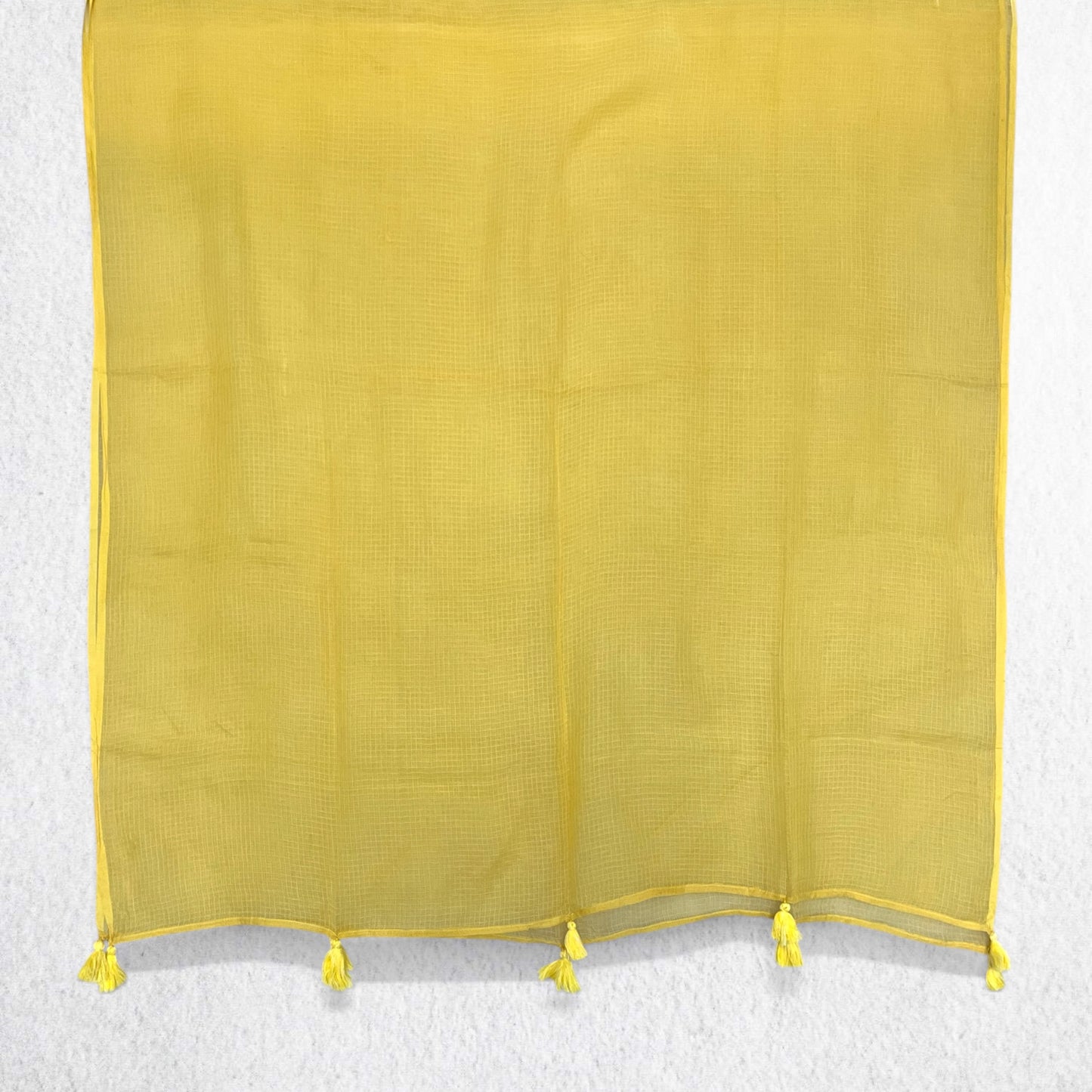 Yellow Mul Cotton Kota Doria Dupatta
