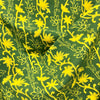Dabu Green Floral Hand Block Printed Fabric