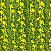 Dabu Green Floral Hand Block Printed Fabric