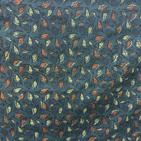 Dabu Turquoise Floral Hand Block Printed Fabric