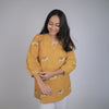 Dabu Yellow Elephat Motif Hand Block Printed Tunic