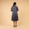 Ajrakh Blue Modal Silk Hand Block Printed Dress
