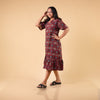 Ajrakh Red Geometric Hand Block Printed Dress