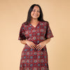 Ajrakh Red Geometric Hand Block Printed Dress