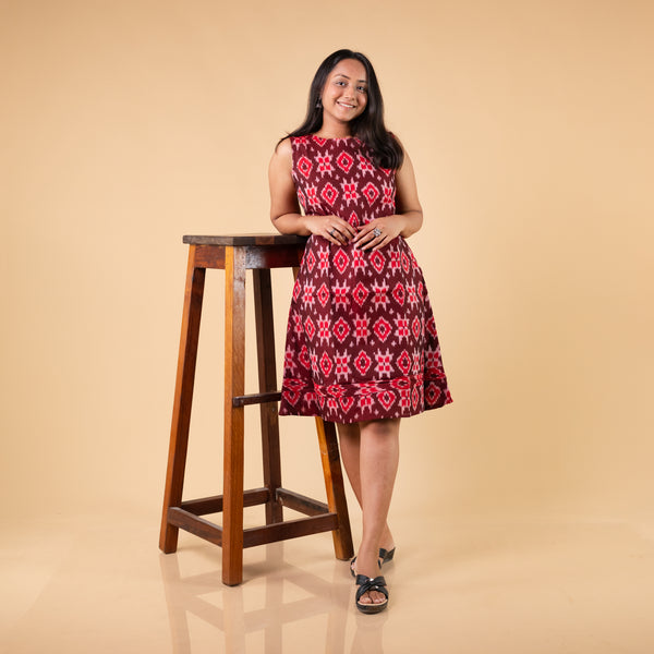 Handwoven Mercerised Ikkat Dress