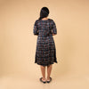 Ajrakh Black Modal Silk Hand Block Printed Dress
