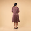 Ajrakh Brown Modal Silk Hand Block Printed Dress