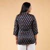 Ajrakh Black Floral Modal Silk Shirt